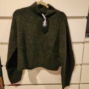 High Neck Crop Sweater by Weekend